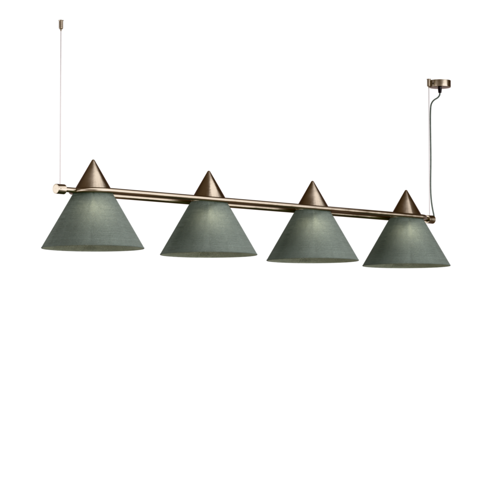 Shuttle 4 Light Linear Pendant in Champagne