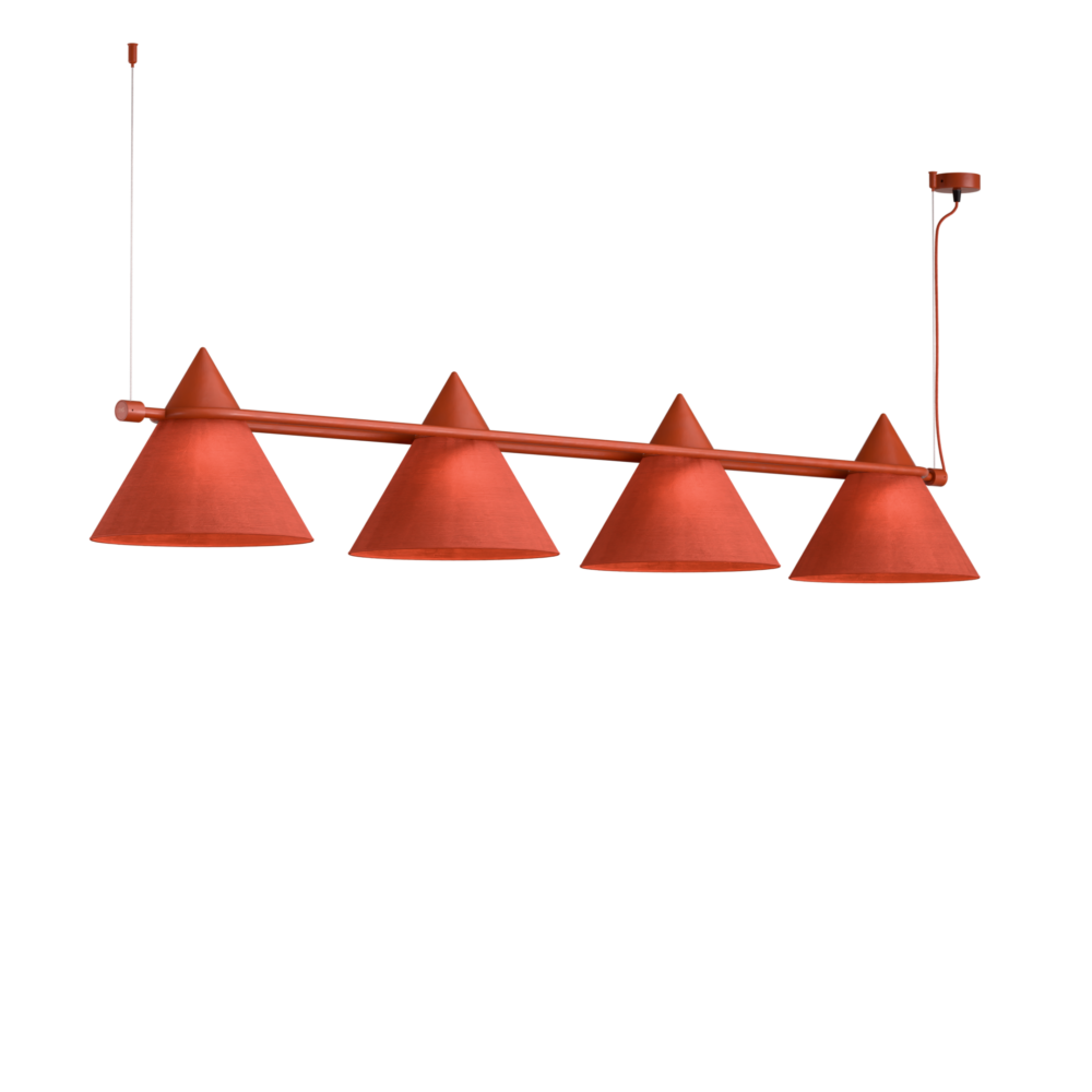 Shuttle 4 Light Linear Pendant in Pearl Orange