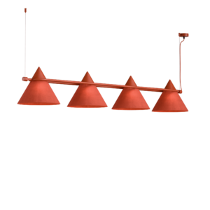 Shuttle 4 Light Linear Pendant in Pearl Orange