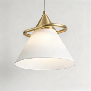 Shuttle Pendant in Satin Brass