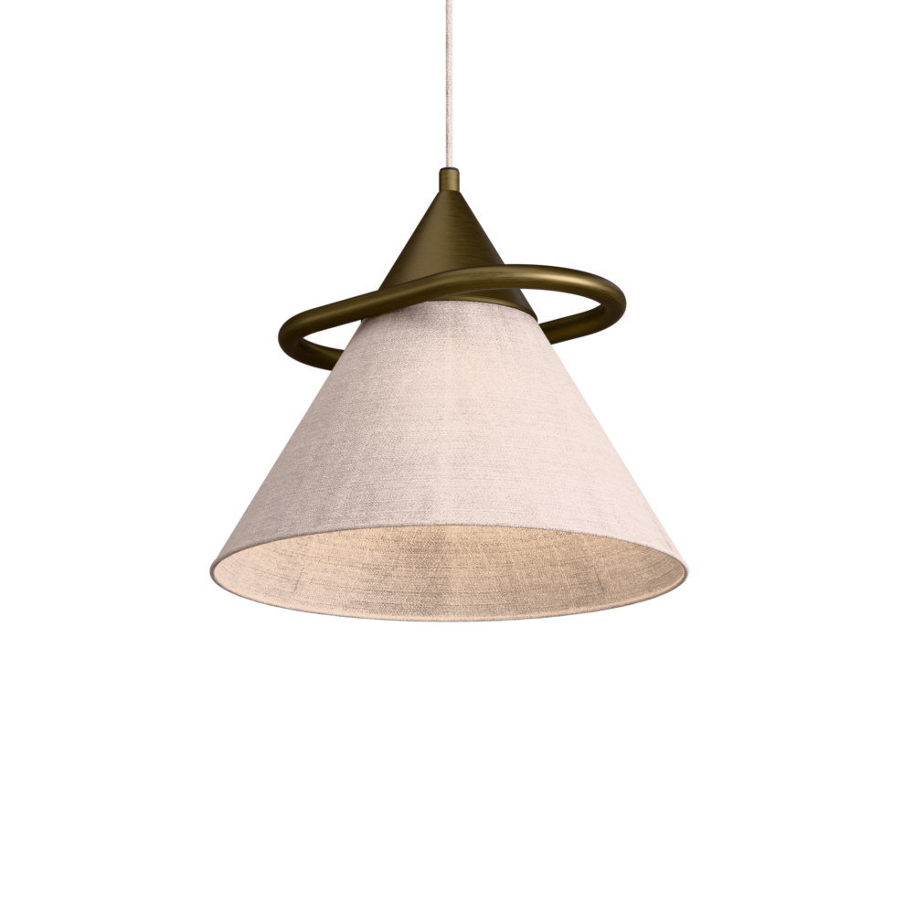 Shuttle Pendant in Burnished Brass