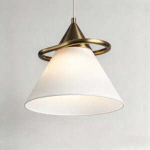Shuttle Pendant in Burnished Brass