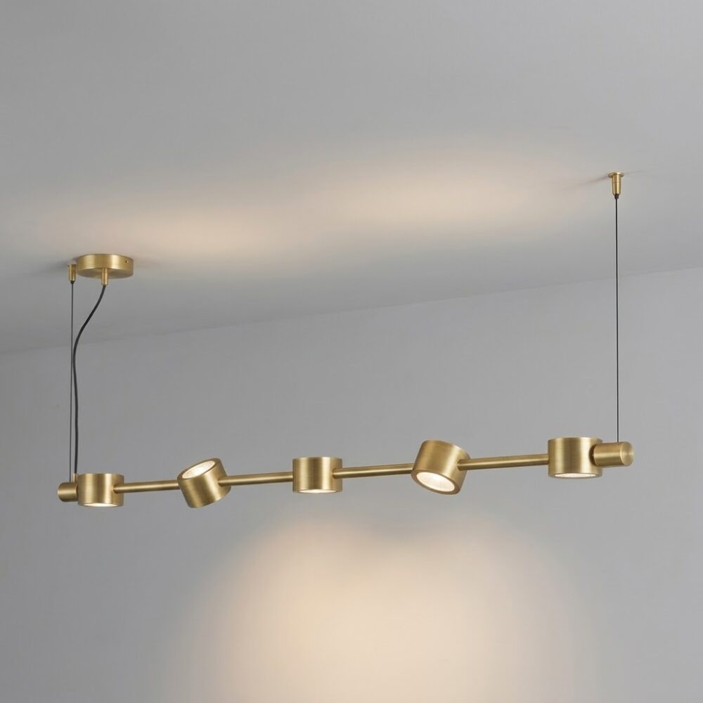Falcon 5 Light LED Linear Pendant in Satin Brass