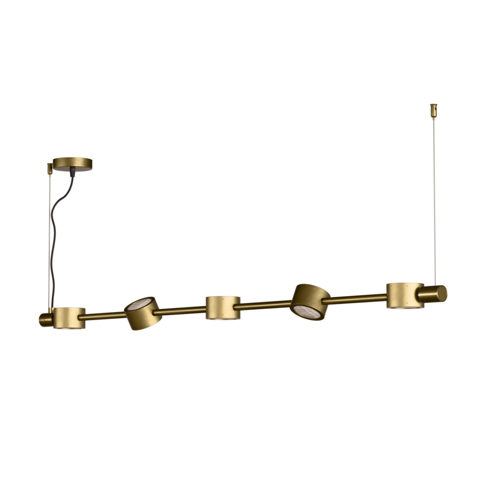 Falcon 5 Light LED Linear Pendant in Satin Brass