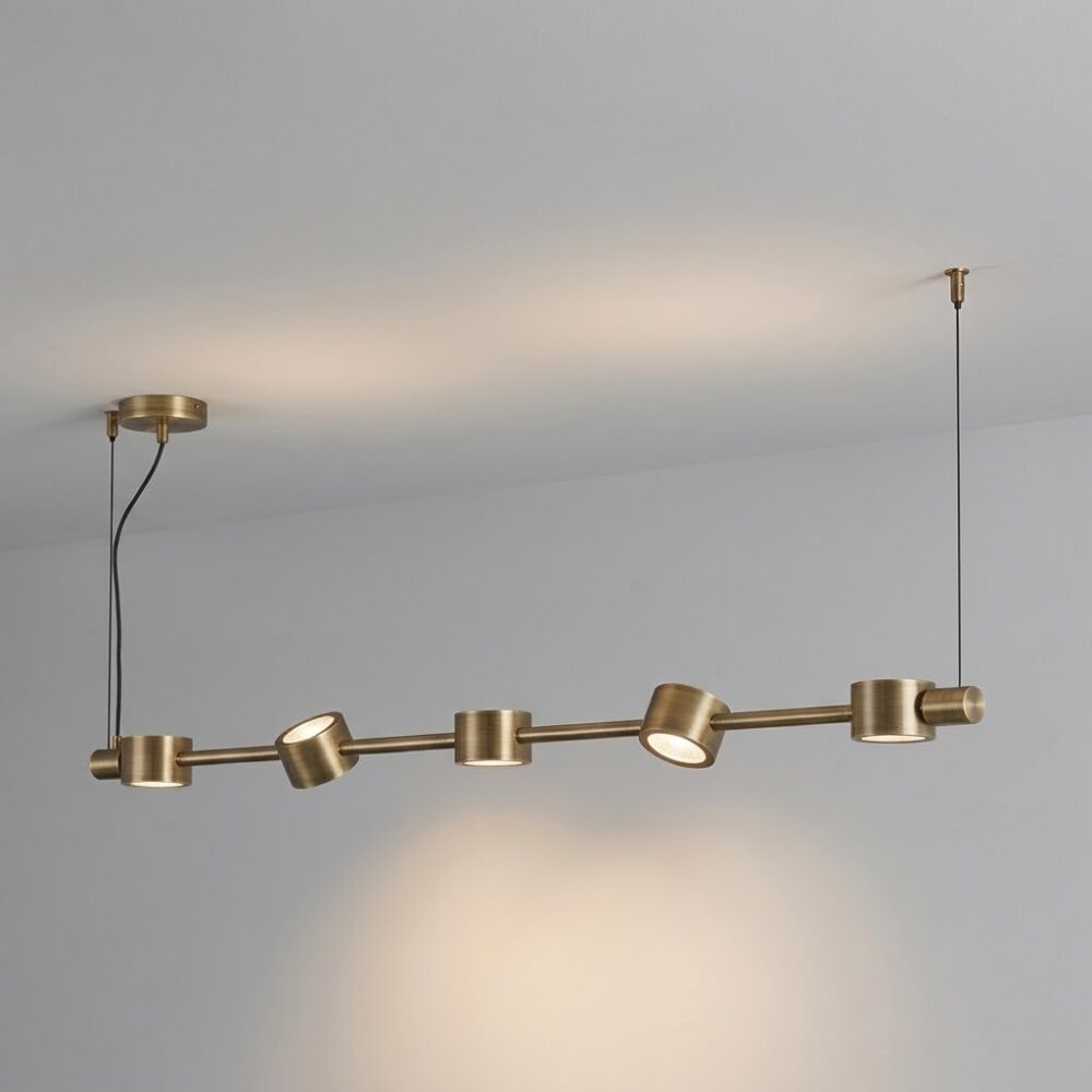Falcon 5 Light LED Linear Pendant in Burnished Brass
