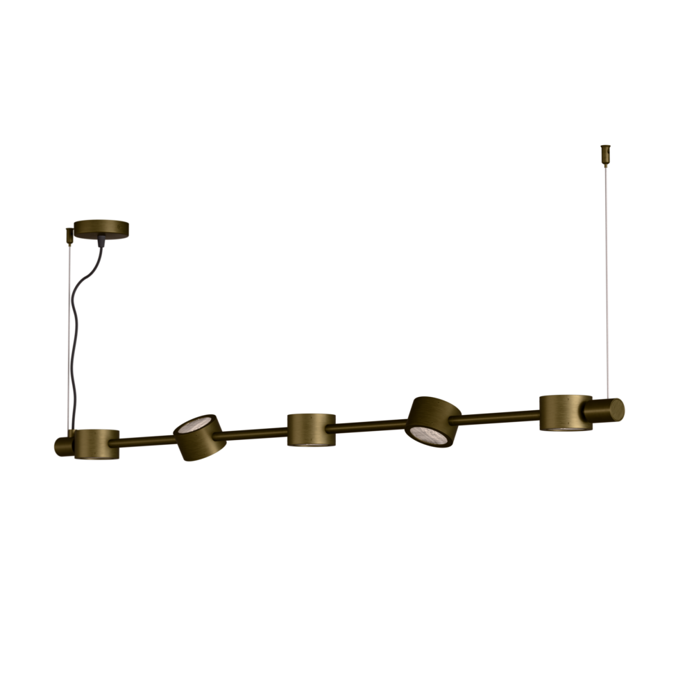 Falcon 5 Light LED Linear Pendant in Burnished Brass