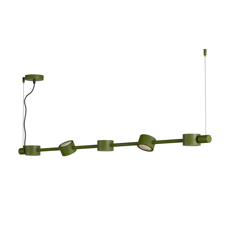 Falcon 5 Light LED Linear Pendant in Fern Green