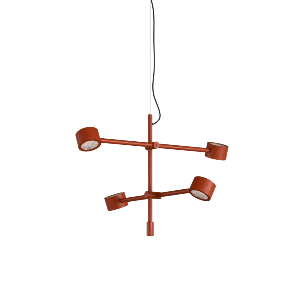 Falcon 4 Light LED Pendant in Pearl Orange