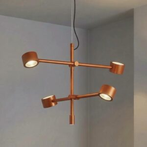 Falcon 4 Light LED Pendant in Pearl Orange