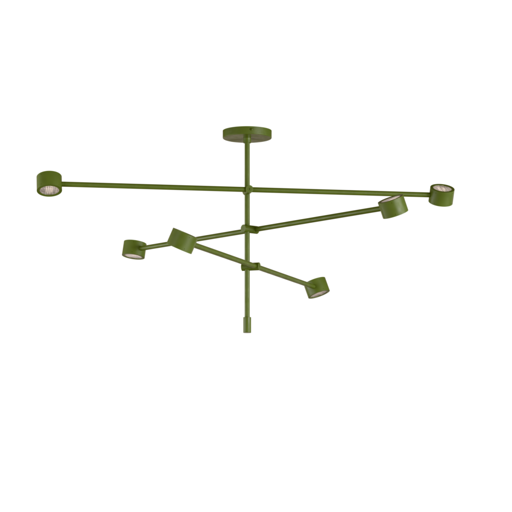 Falcon 6 Light LED Ceiling Light in Fern Green