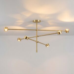 Falcon 6 Light LED Ceiling Light in Satin Brass