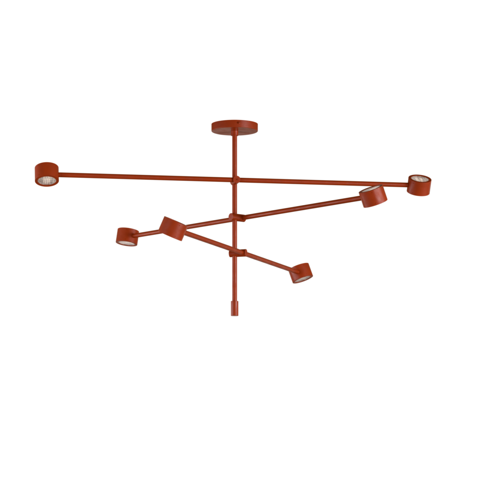 Falcon 6 Light LED Ceiling Light in Pearl Orange