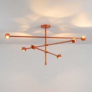 Falcon 6 Light LED Ceiling Light in Pearl Orange