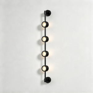Falcon 4 Light LED Wall Light in Super Matt Black + Gloss Black