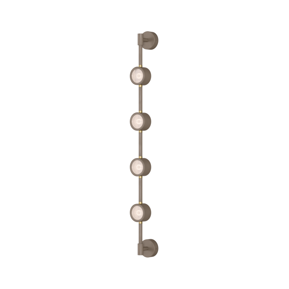 Falcon 4 Light LED Wall Light in Grey Beige + Satin Brass