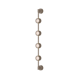 Falcon 4 Light LED Wall Light in Grey Beige + Satin Brass