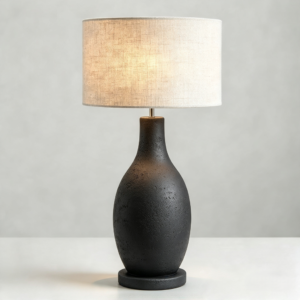 Pear Ceramic Table Lamp in Cement Effect