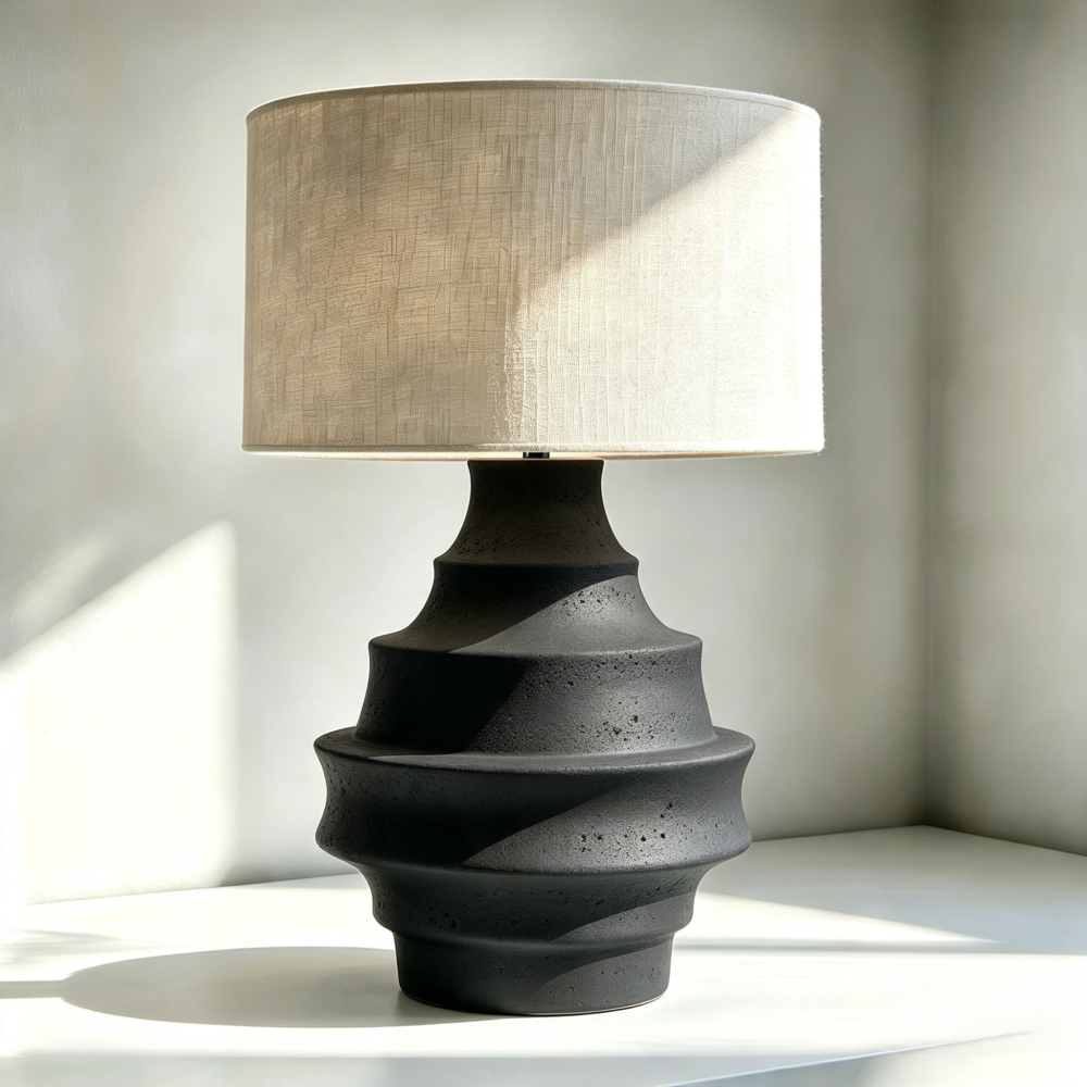 Conch Ceramic Table Lamp in Cement Effect