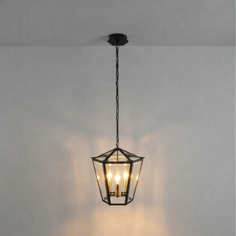 Stewart Lantern Pendant In Matt Black