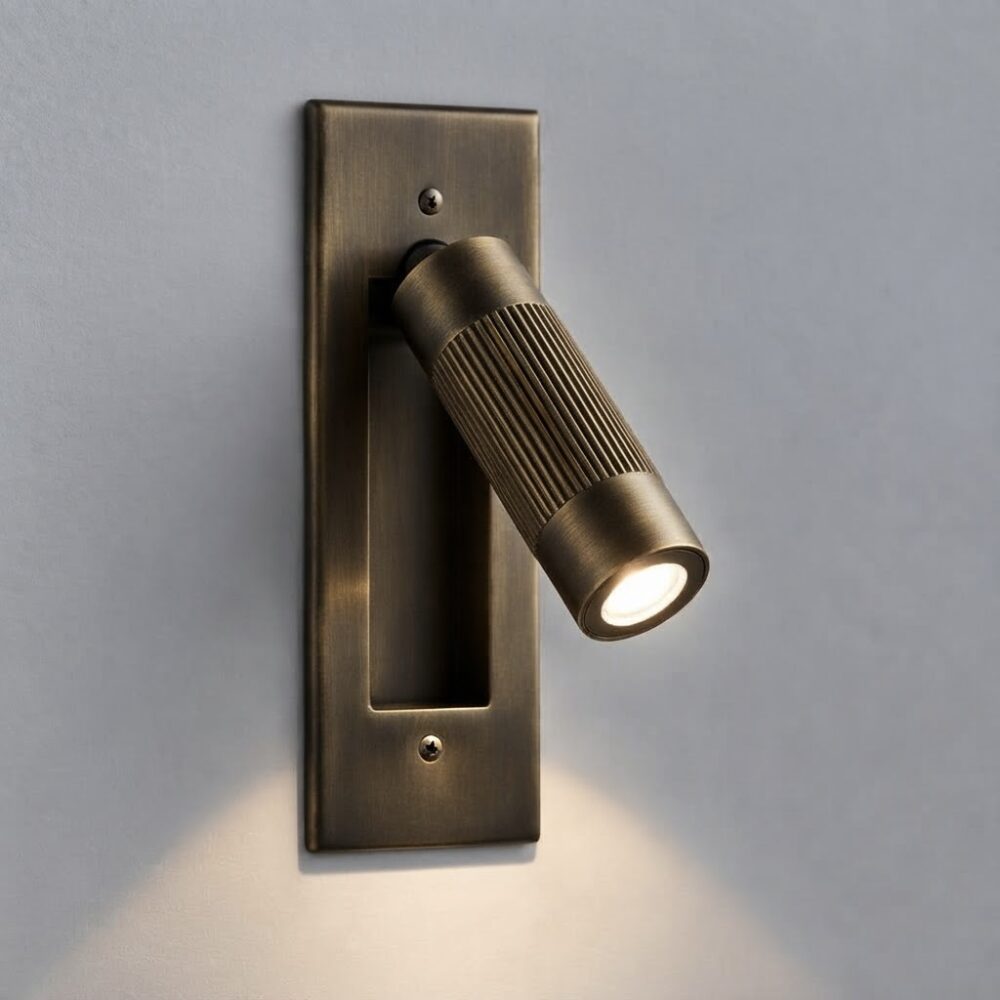 Rupert LED Reading Light In Burnished Brass