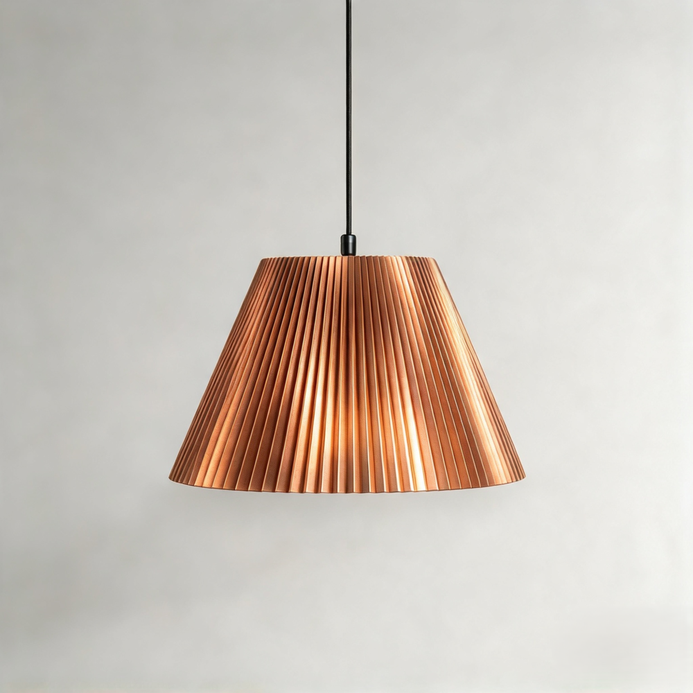 Crinkle Pendant In Bronze