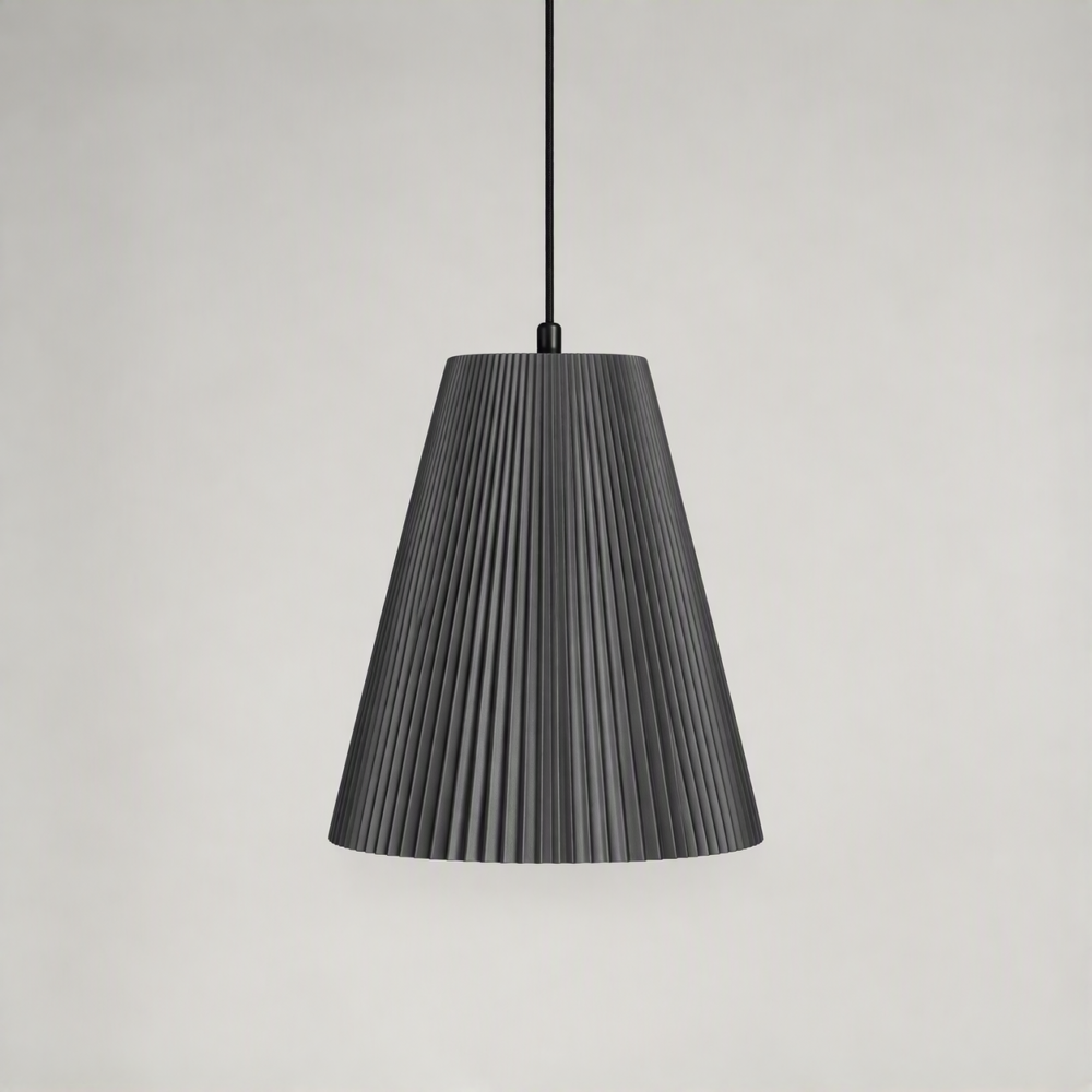 Tall Crinkle Pendant In Graphite