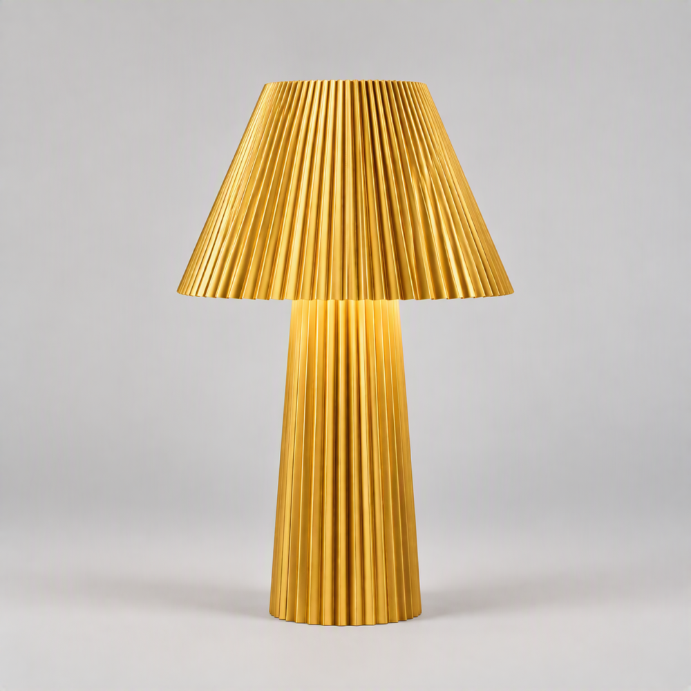 Crinkle Table Lamp In Gold