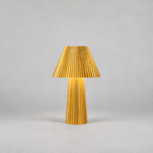 Portable Crinkle Table Lamp In Gold