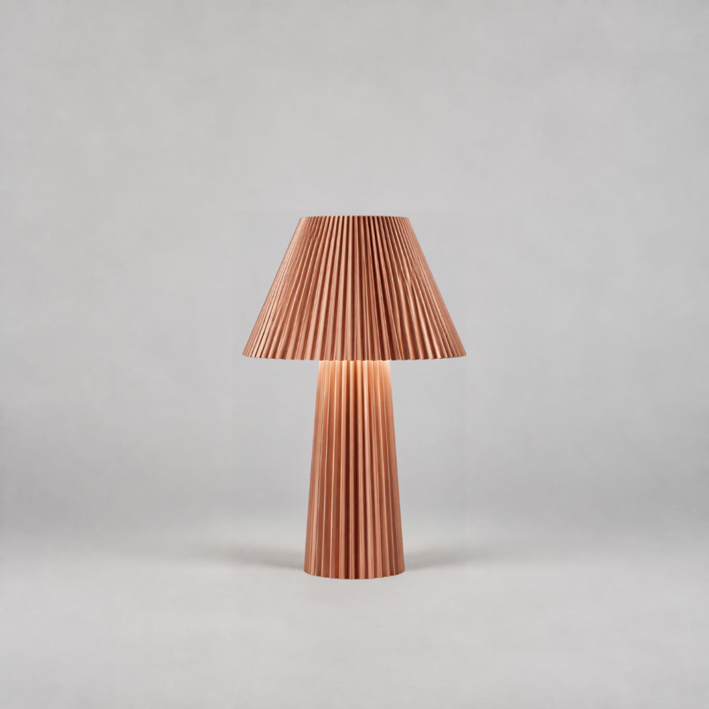 Portable Crinkle Table Lamp In Bronze