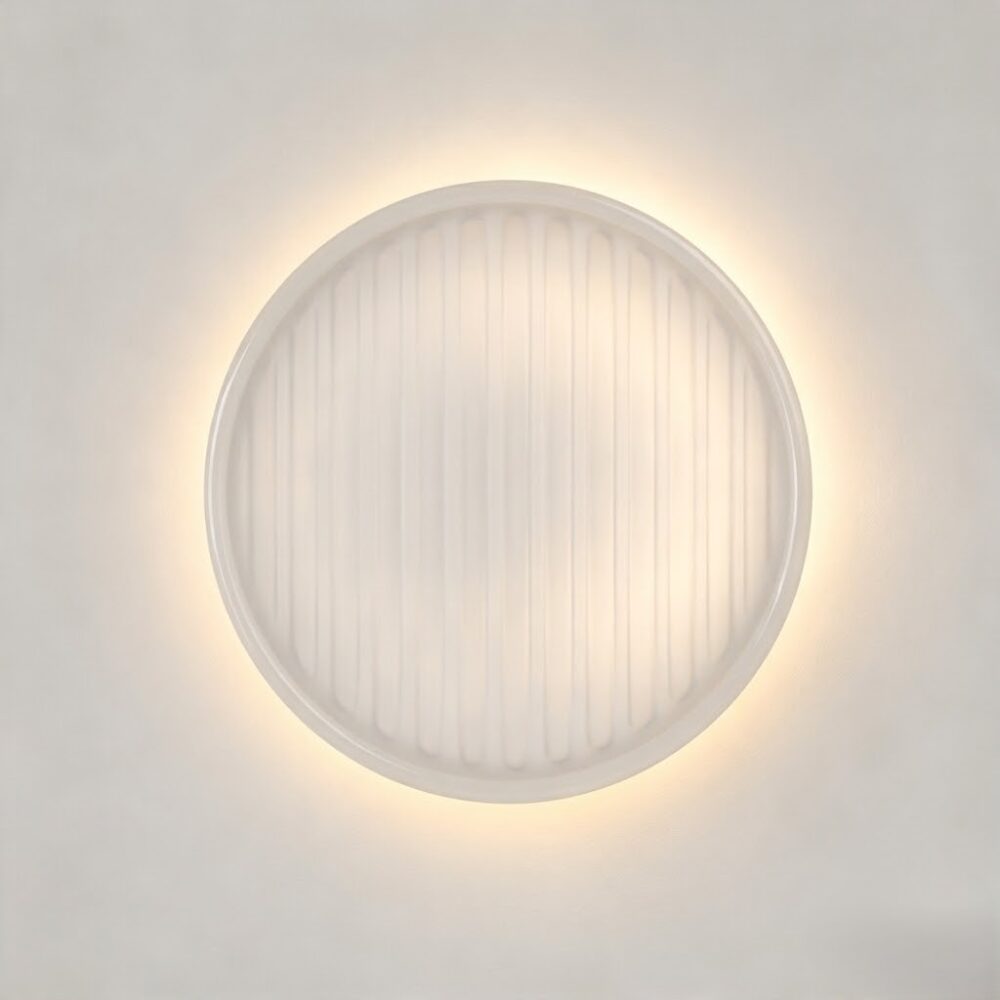 Flute Wall Light In Frosted Glass