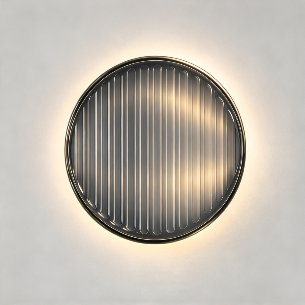 Flute Wall Light In Graphite Glass