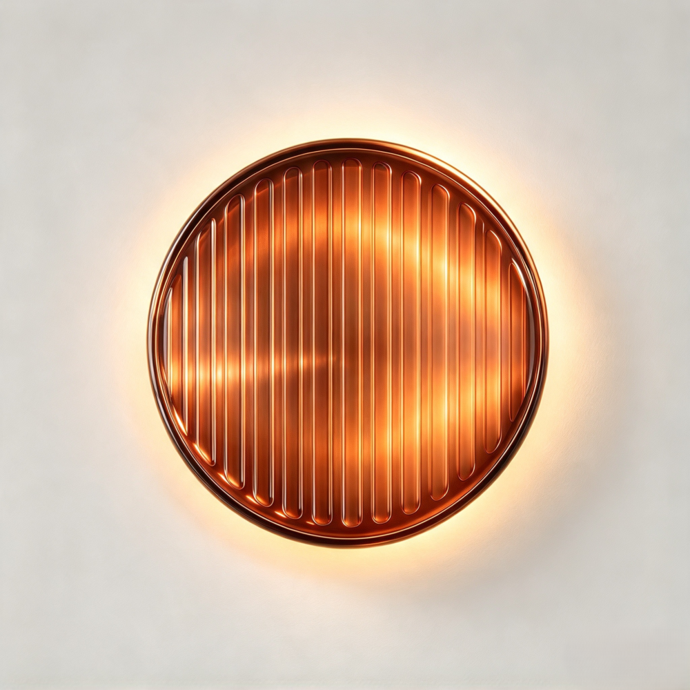 Flute Wall Light In Honey Glass