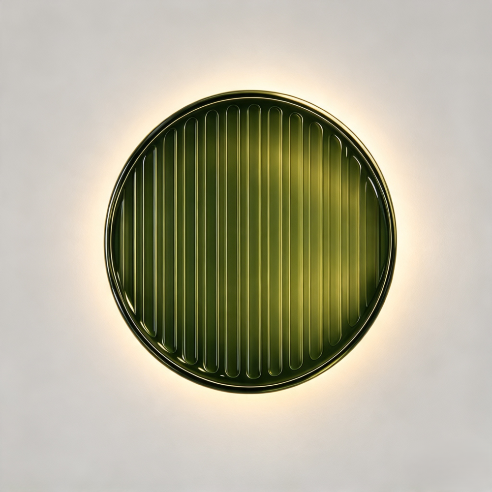 Flute Wall Light In Jade Glass