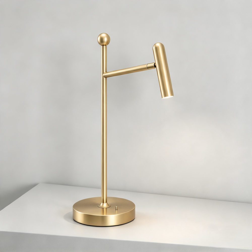 Polo LED Desk Lamp In Satin Brass
