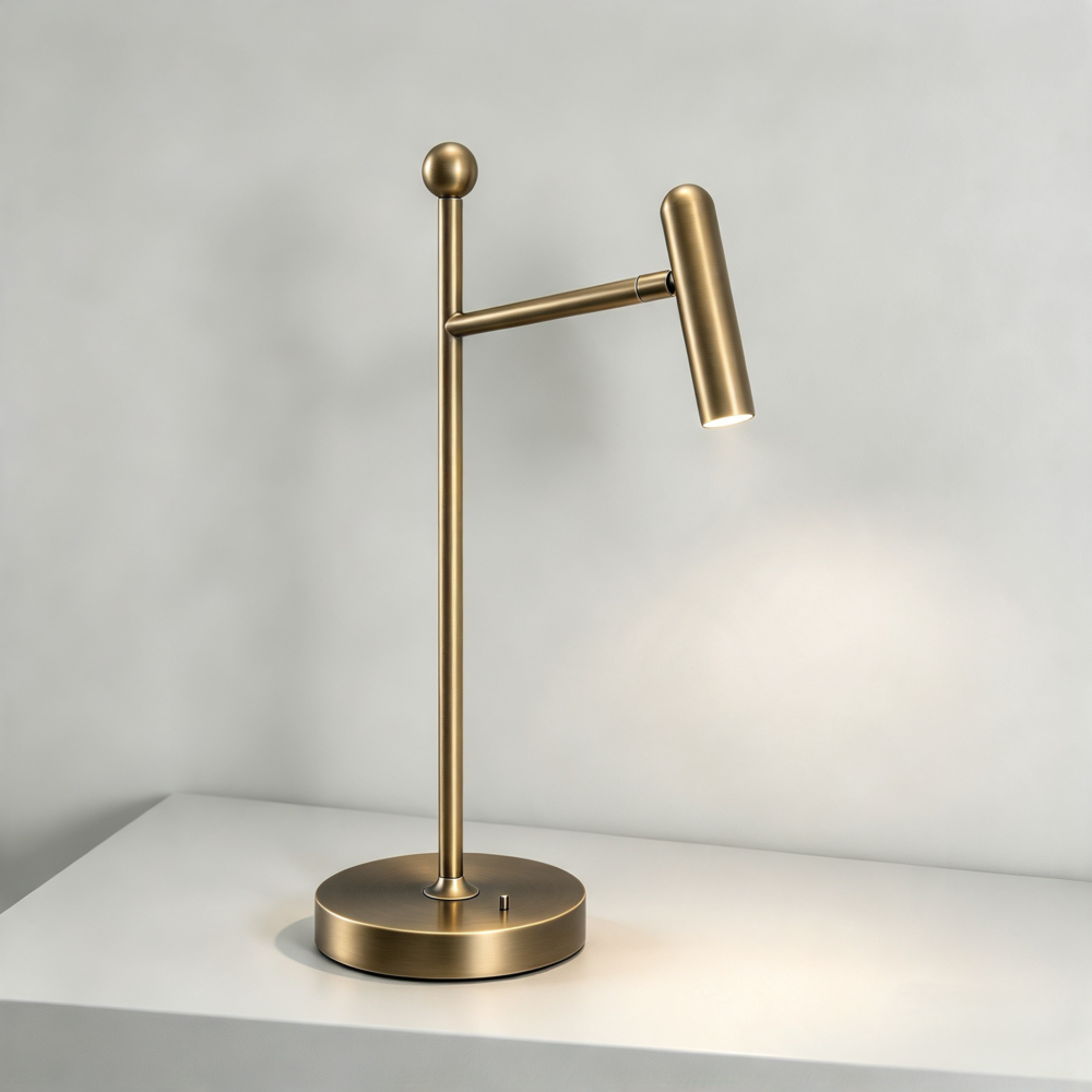 Polo LED Desk Lamp In Burnished Brass