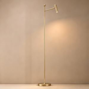 Polo LED Floor Lamp In Satin Brass