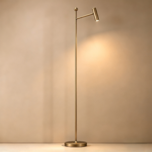 Polo LED Floor Lamp In Burnished Brass