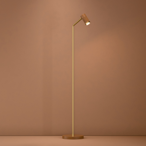 Cuba Floor Lamp In Clay Brown + Satin Brass