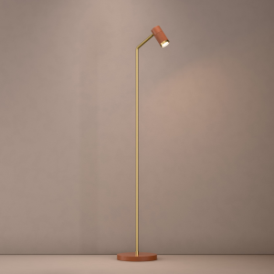 Cuba Floor Lamp In Copper Brown + Satin Brass