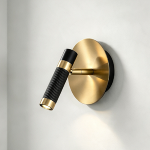 Cuba LED Reading Light In Super Matt Black + Satin Brass