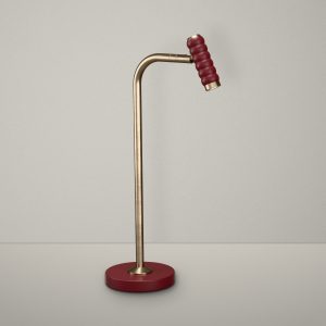 Bobbin LED Desk Lamp In Champagne + Wine Red
