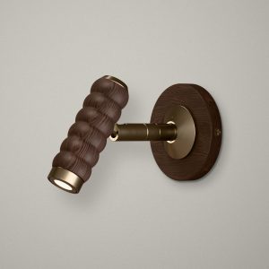 Bobbin LED Reading Light In Champagne + Walnut Wood
