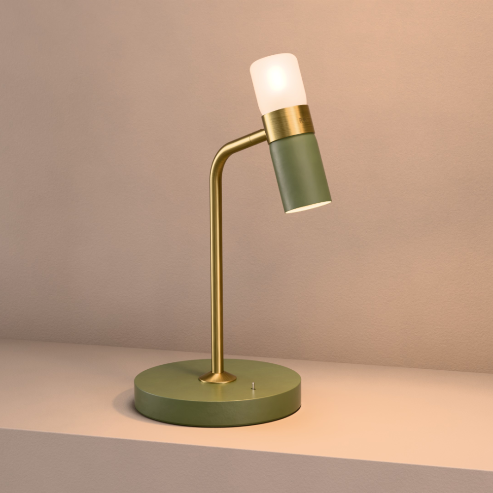 Cinch Desk Lamp In Olive Green + Satin Brass