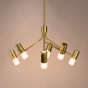 Cinch 6 Light Chandelier In Satin Brass
